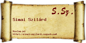 Simai Szilárd névjegykártya